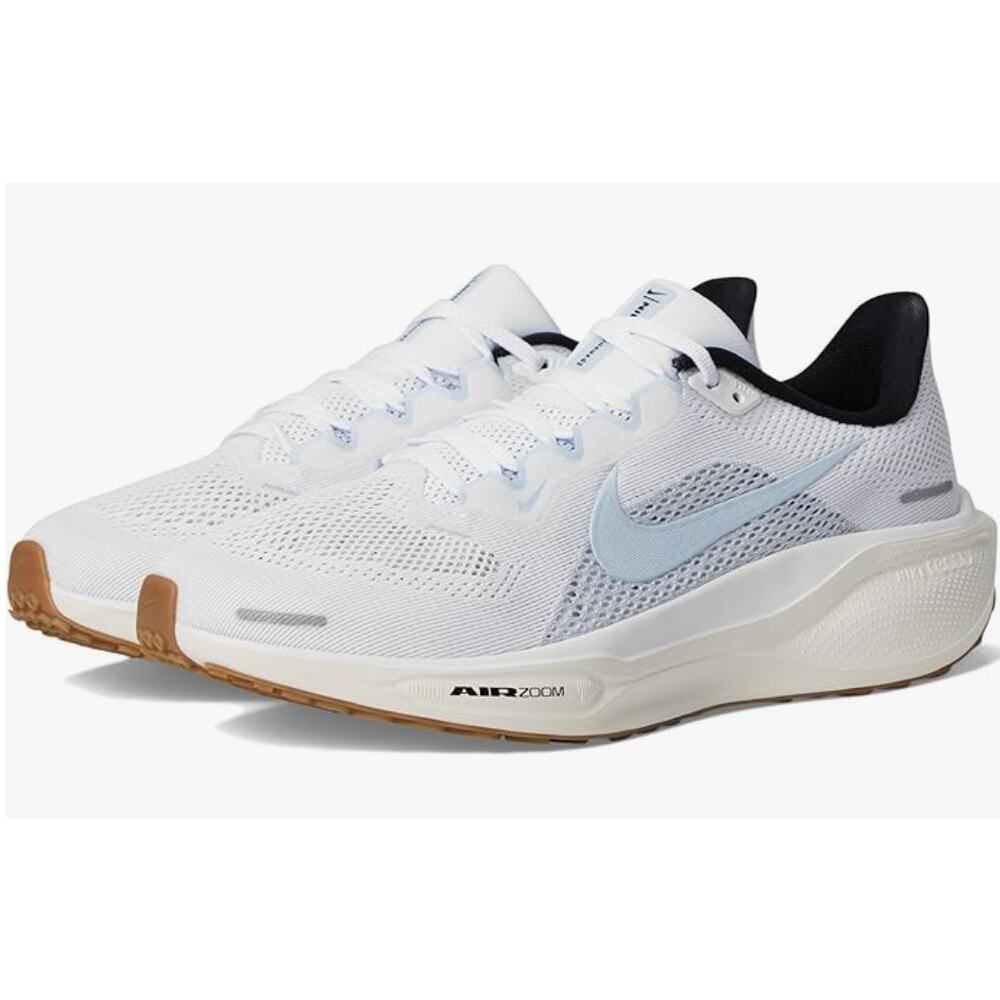 Nike Women's Pegasus 41 White/Blue Tint/Sail/Metallic Silver 10 Medium